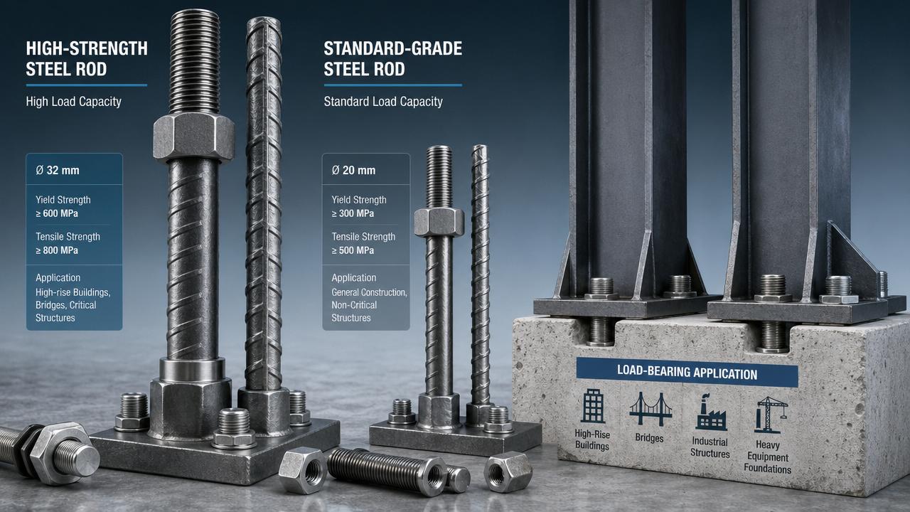 High tensile steel rod vs standard grades in load-critical work