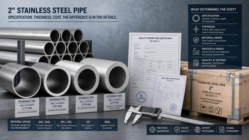SS Pipe 2 Inch Price: Size, Thickness, and Cost Differences