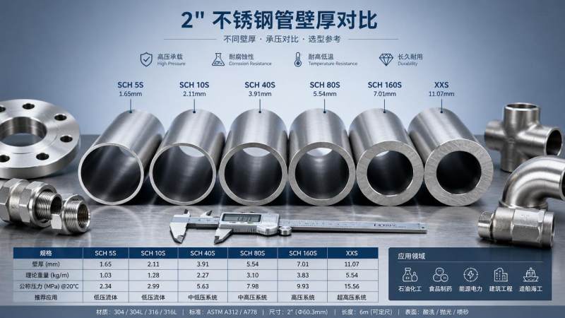 2 Inch Stainless Steel Pipe: How to Choose the Right Wall Thickness