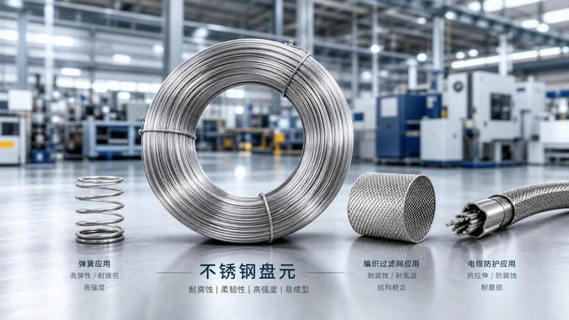 What is stainless steel coil wire used for in practice
