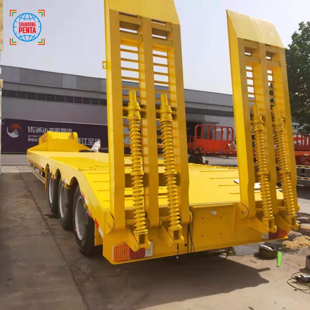 Yellow- 3-Axle 16m Low Flatbed Semi-Trailer