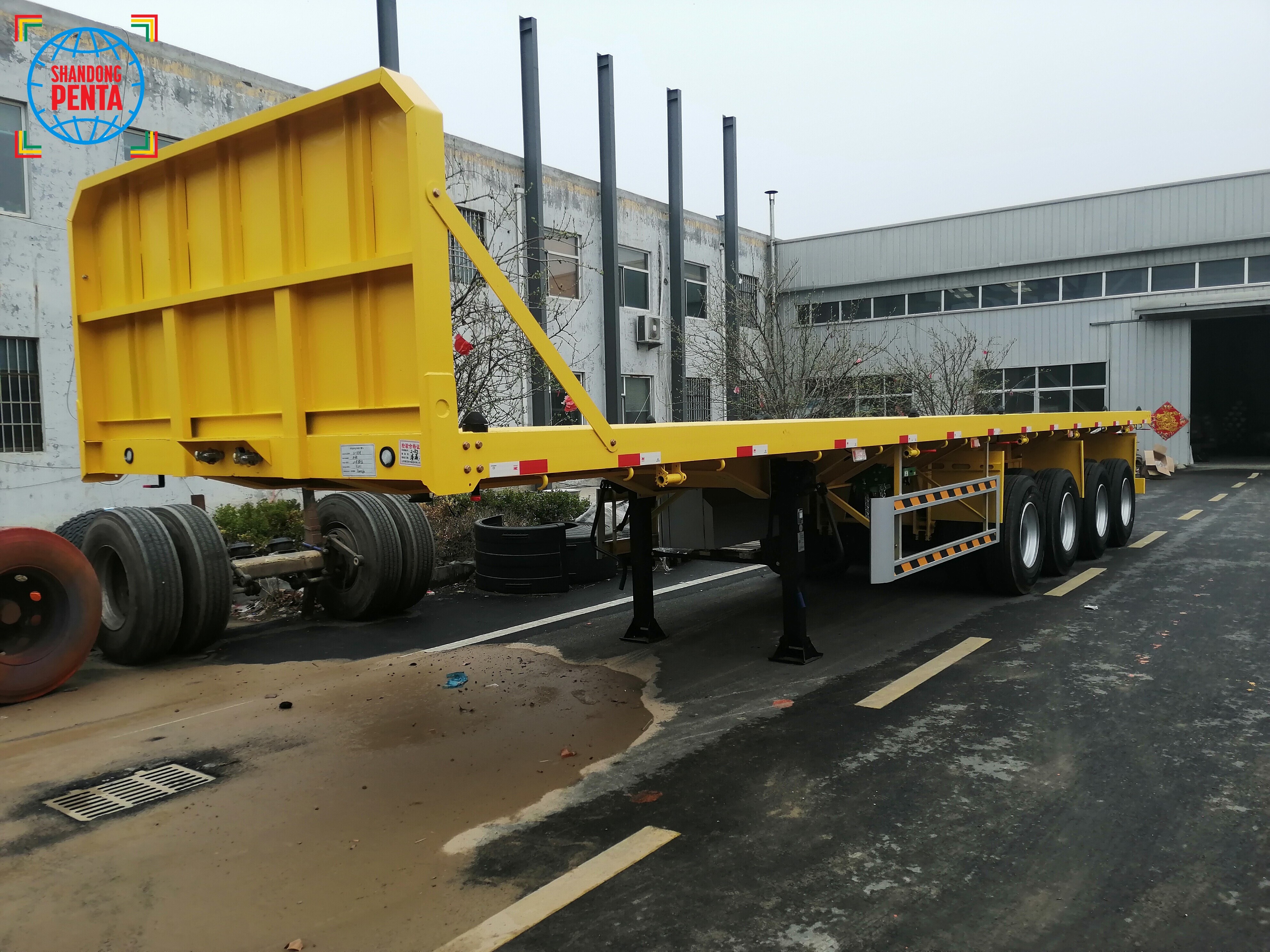 4-axis 40ft Flatbed With Front Windshield