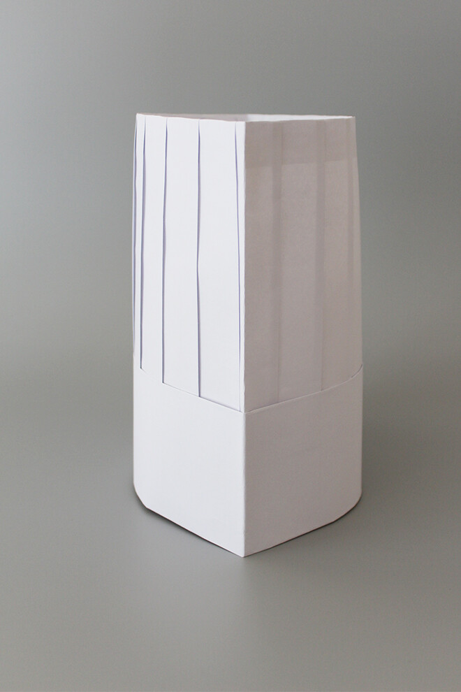 Paper flat top chef hat