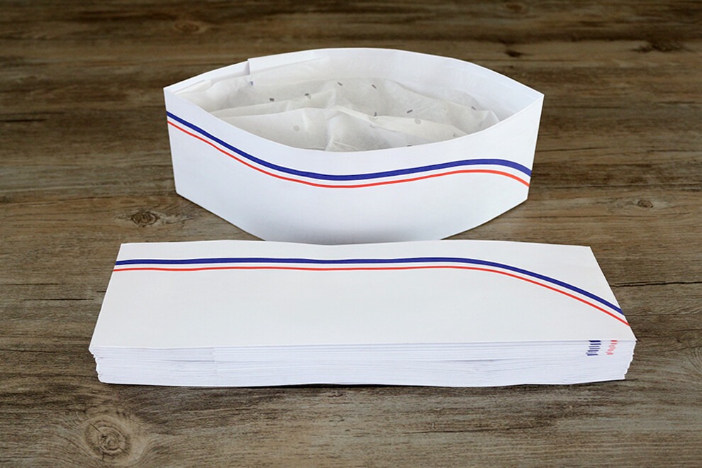 Paper forage hat (red&blue strip)