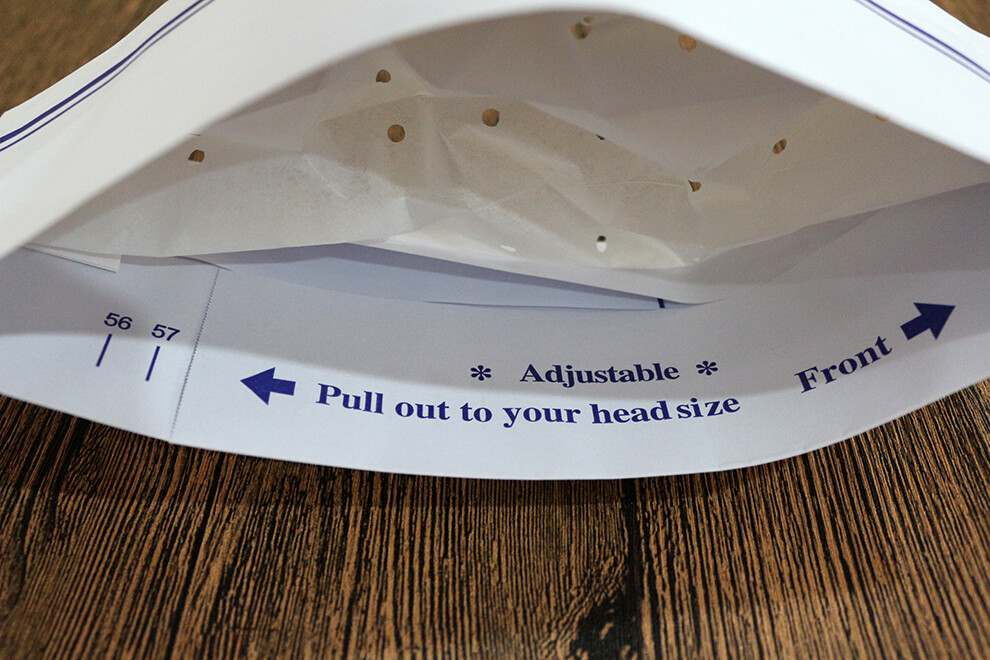 Paper forage hat (double blue strip)