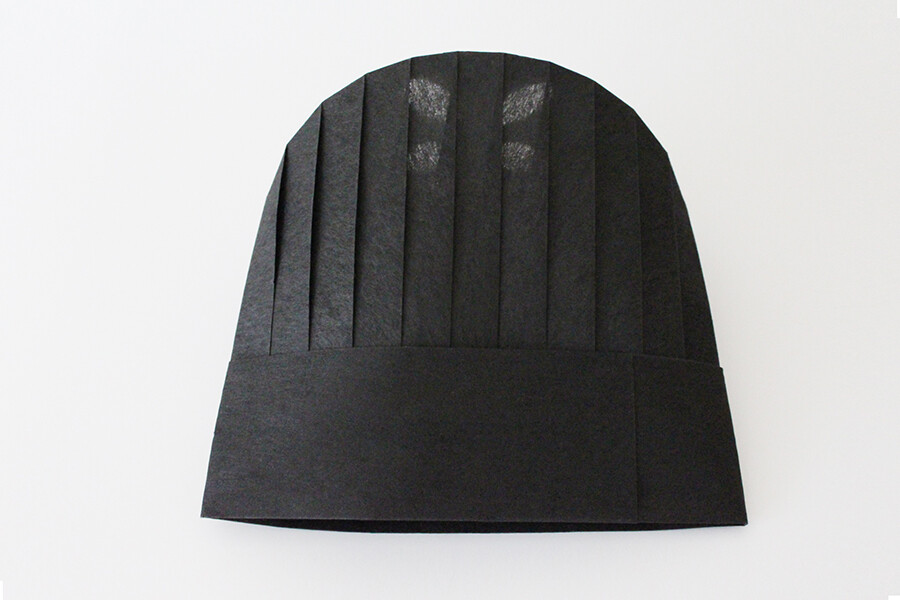 Black round top chef hat