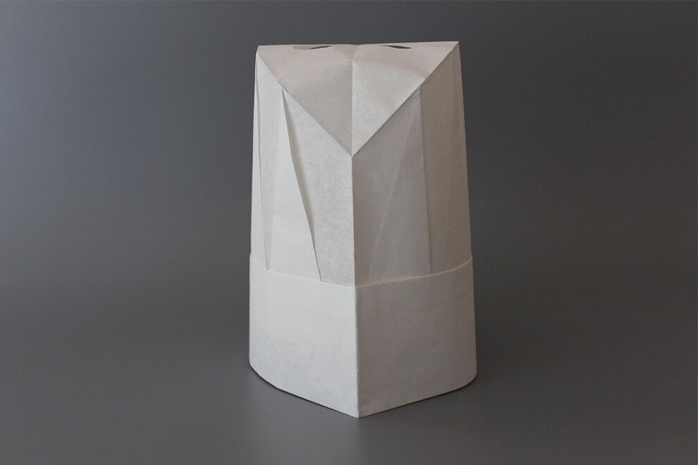 Crepe paper round top chef hat