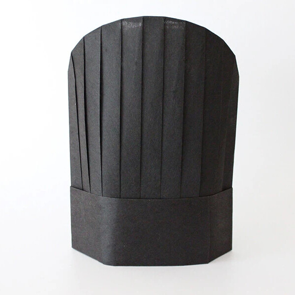 Black round top chef hat