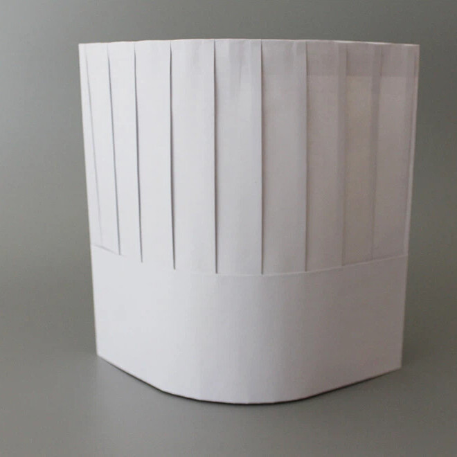 Paper flat top chef hat