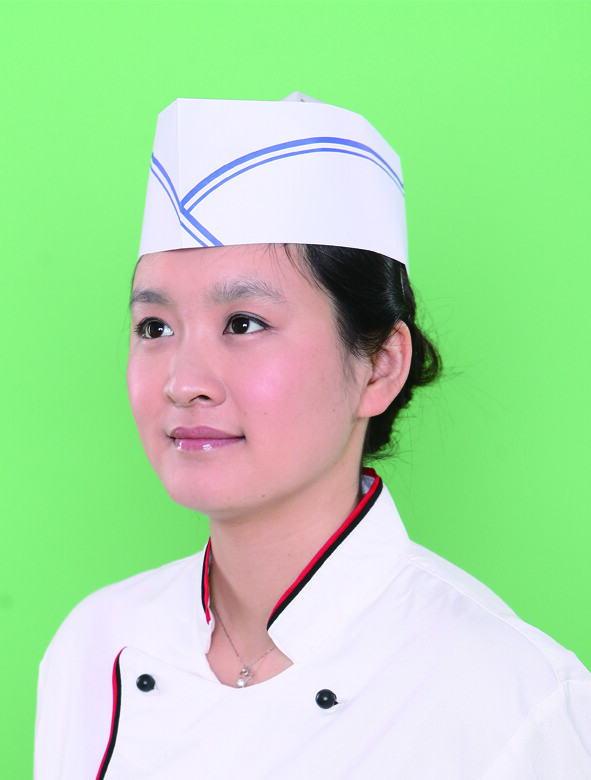 Paper forage hat (double blue strip)