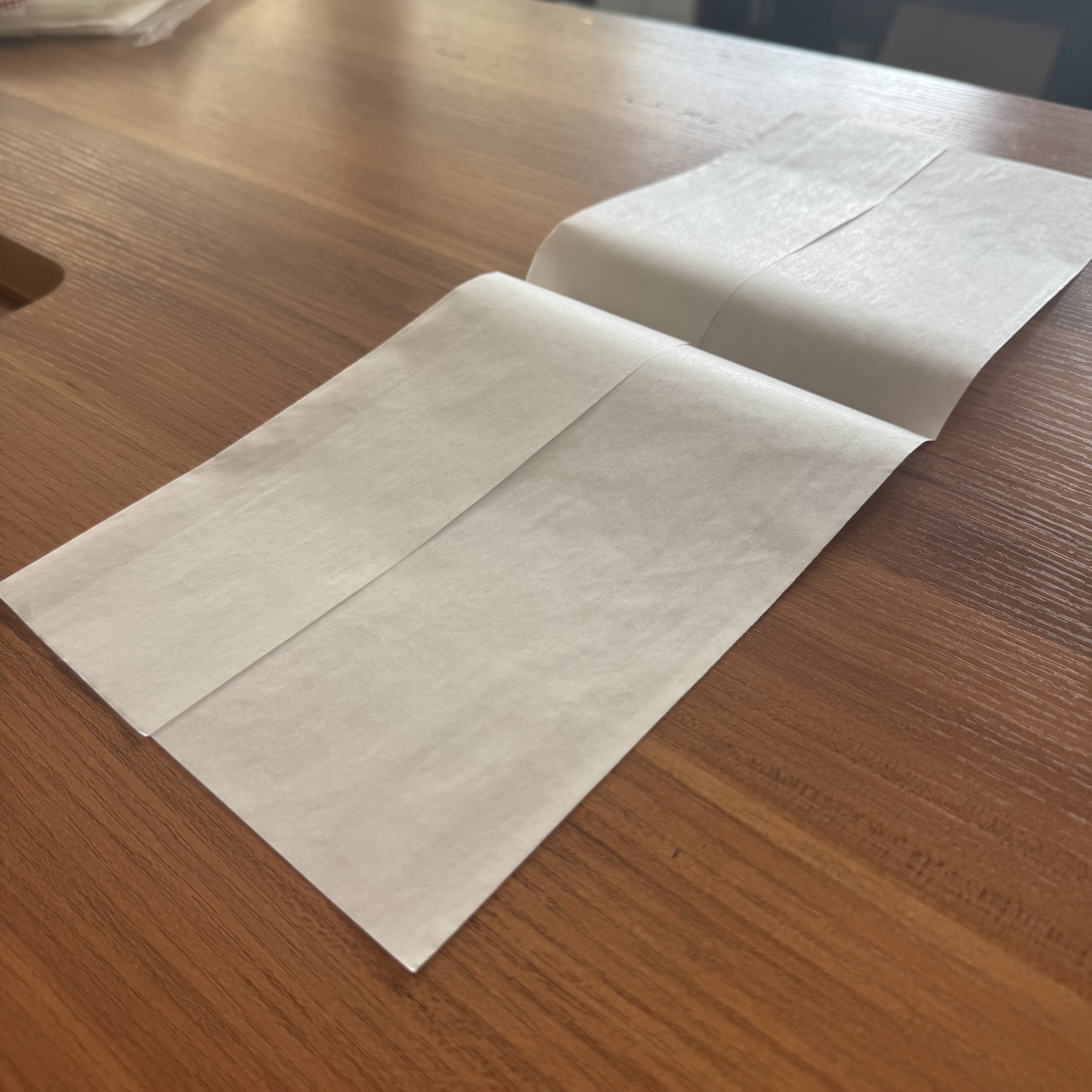 Folded baking paper