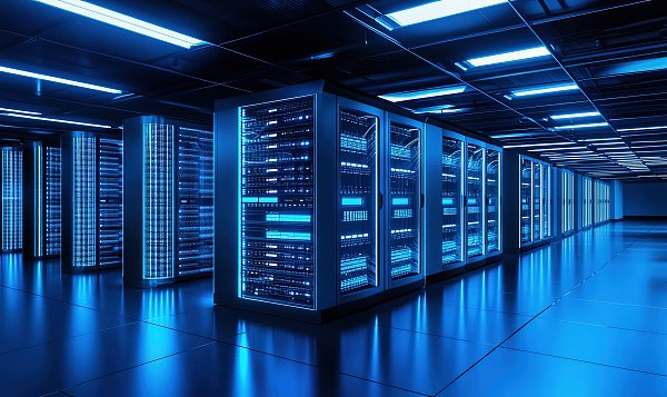 Thousands of libraries_Computer Network Security Server Room Data Center Big Data Storage and Cloud 3D Illustration_Background No. 7612527