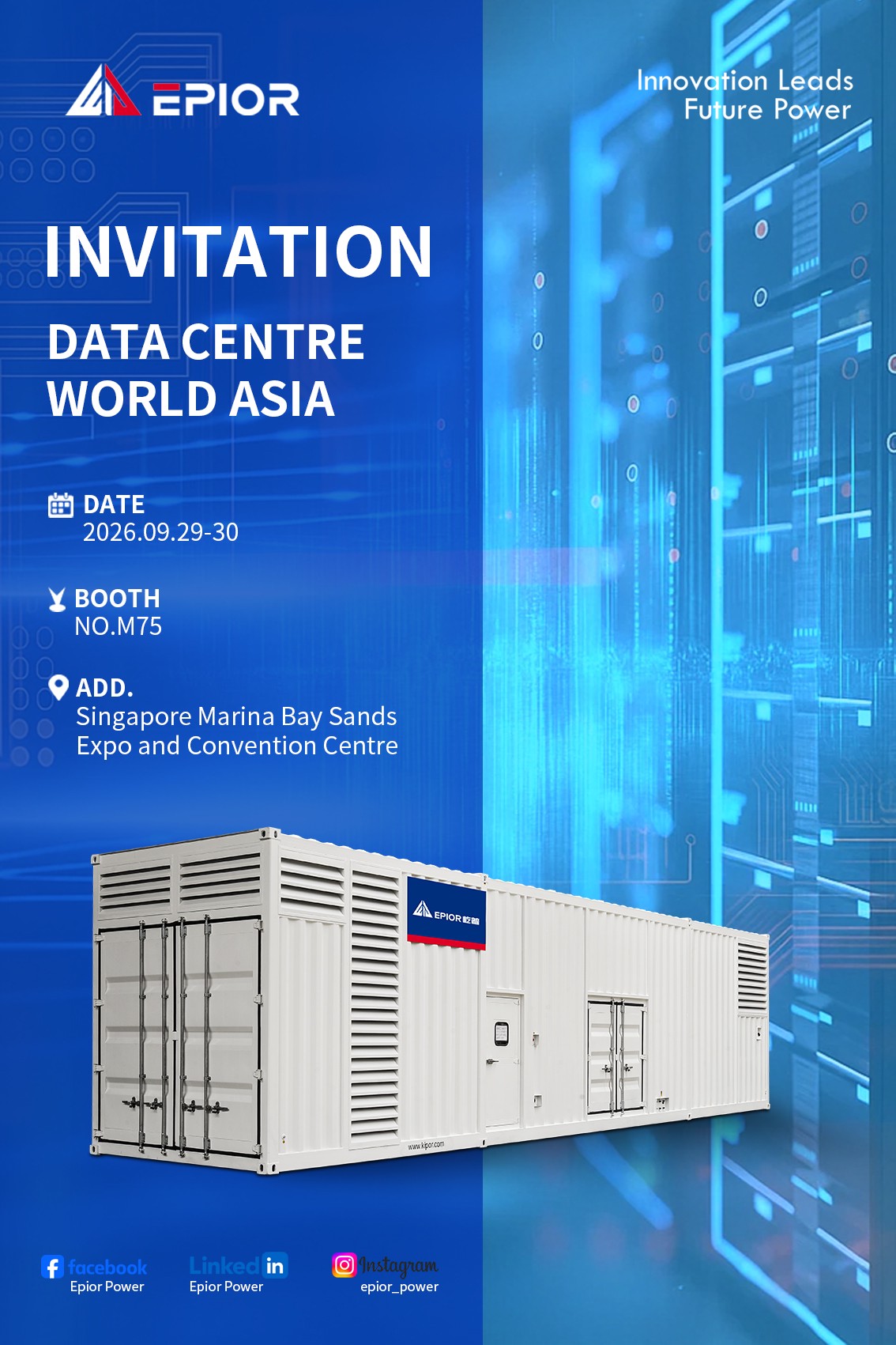 EpiorPower | Invitation to Data Centre World Asia 2026