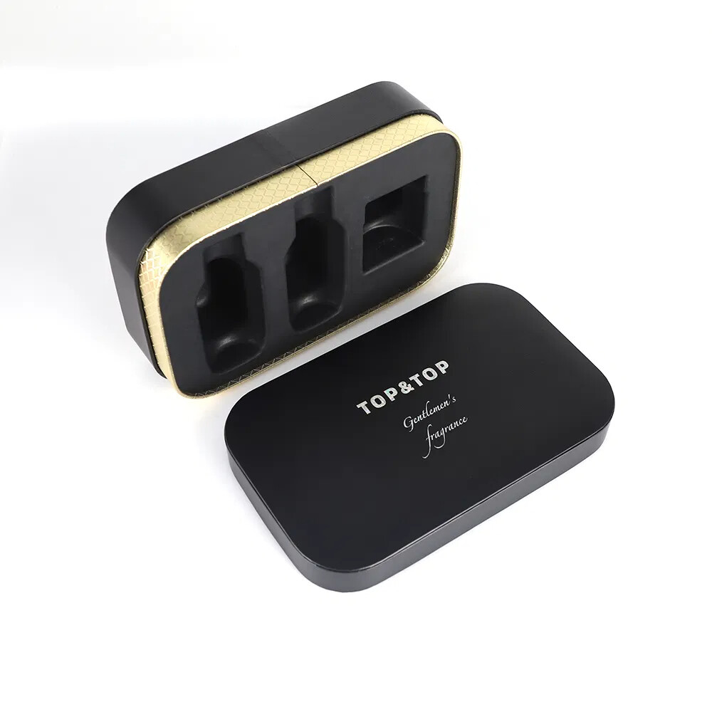 Luxury Custom Logo Perfume Box PU Empty Luxury Storage Packaging for Perfume Essential Oil Shampoo Cosmetics Wood Material