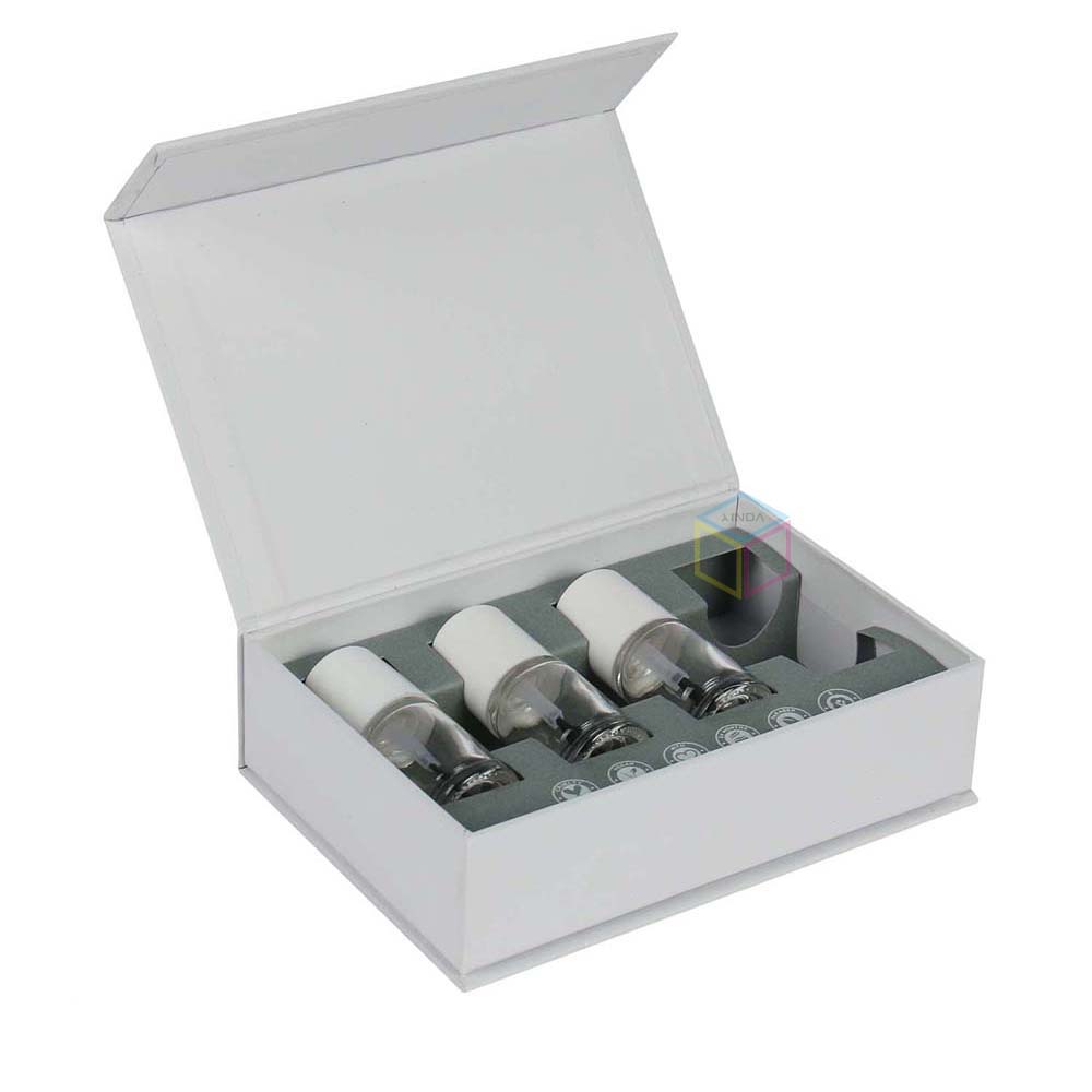 Custom Grey Board Rigid Luxury Perfume Box With Magnetic Closure and Foam Insert Paper Gift Box