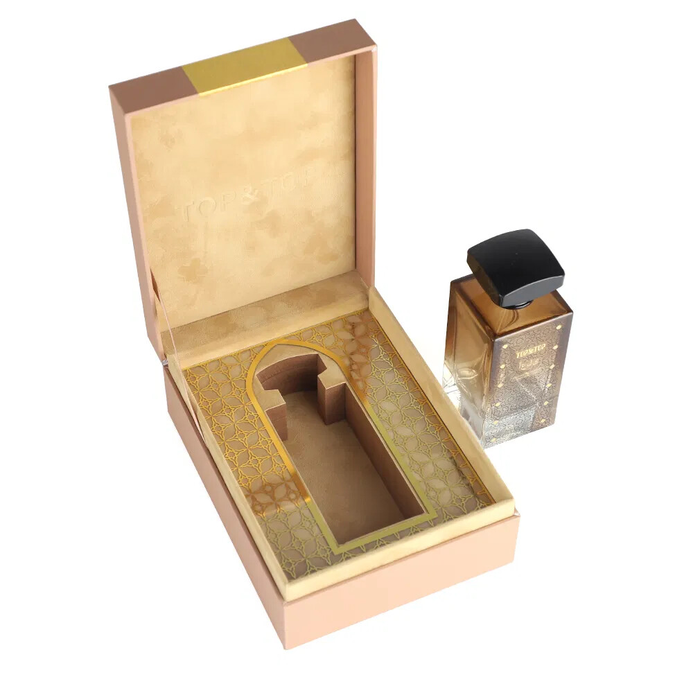 Custom Luxury Magnetic Gift Box for Perfume Recyclable Soy Ink Printed for FSC with Black Bottle Sponge Liner