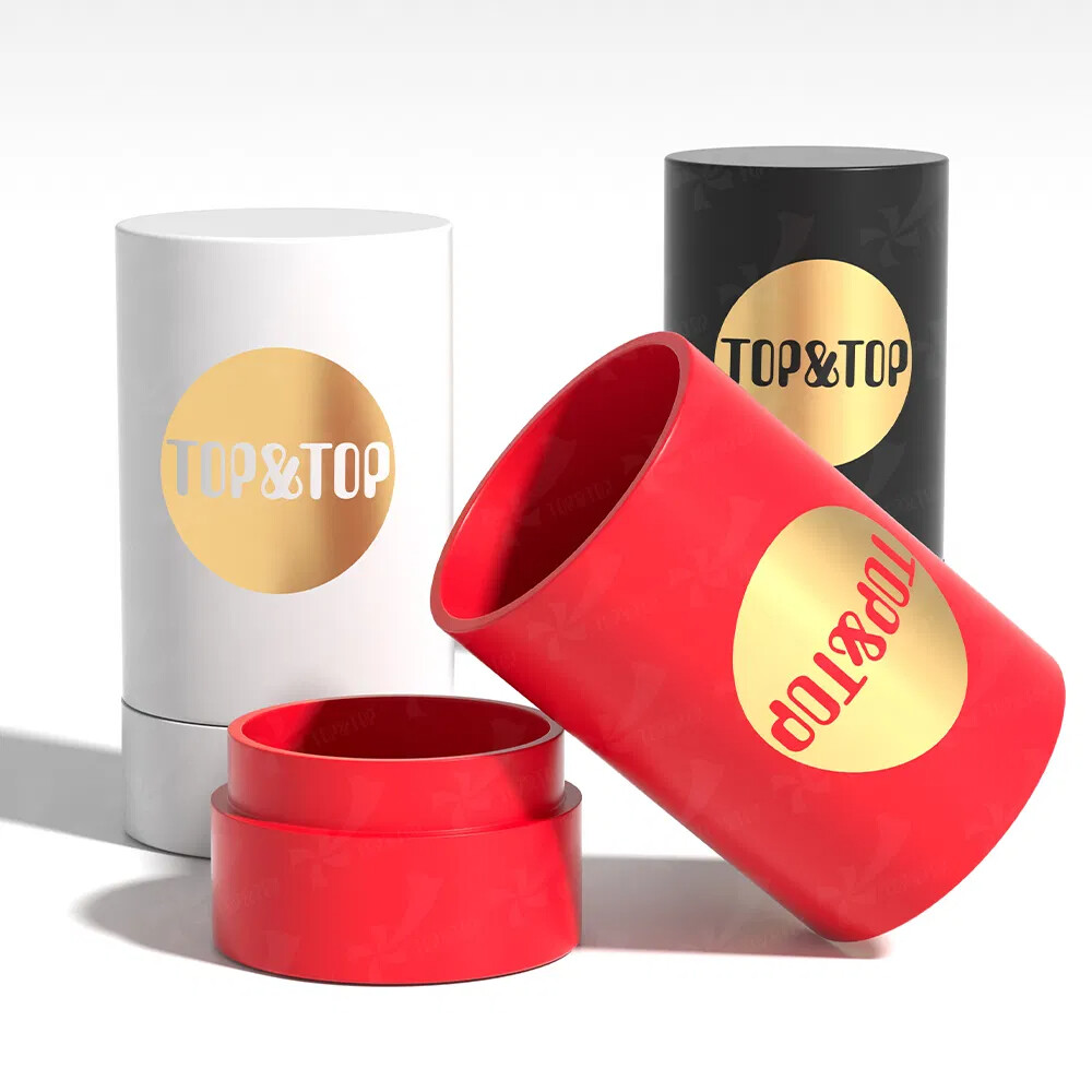 Custom Eco Friendly Cosmetic Perfume Packaging Paper Tube Can Cylinder Box with Hot Stamping for Luxury Fragrance Gift Box