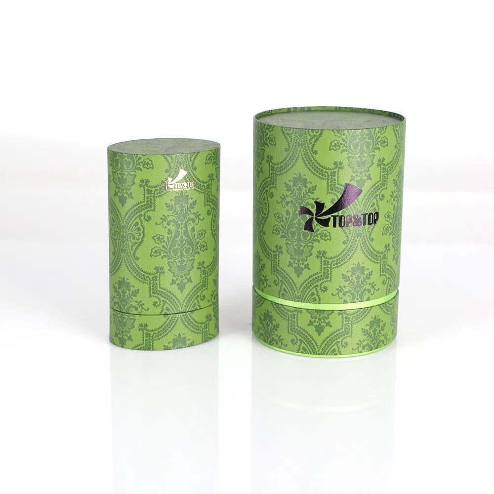 Custom Eco Friendly Cosmetic Perfume Packaging Paper Tube Can Cylinder Box with Hot Stamping for Luxury Fragrance Gift Box