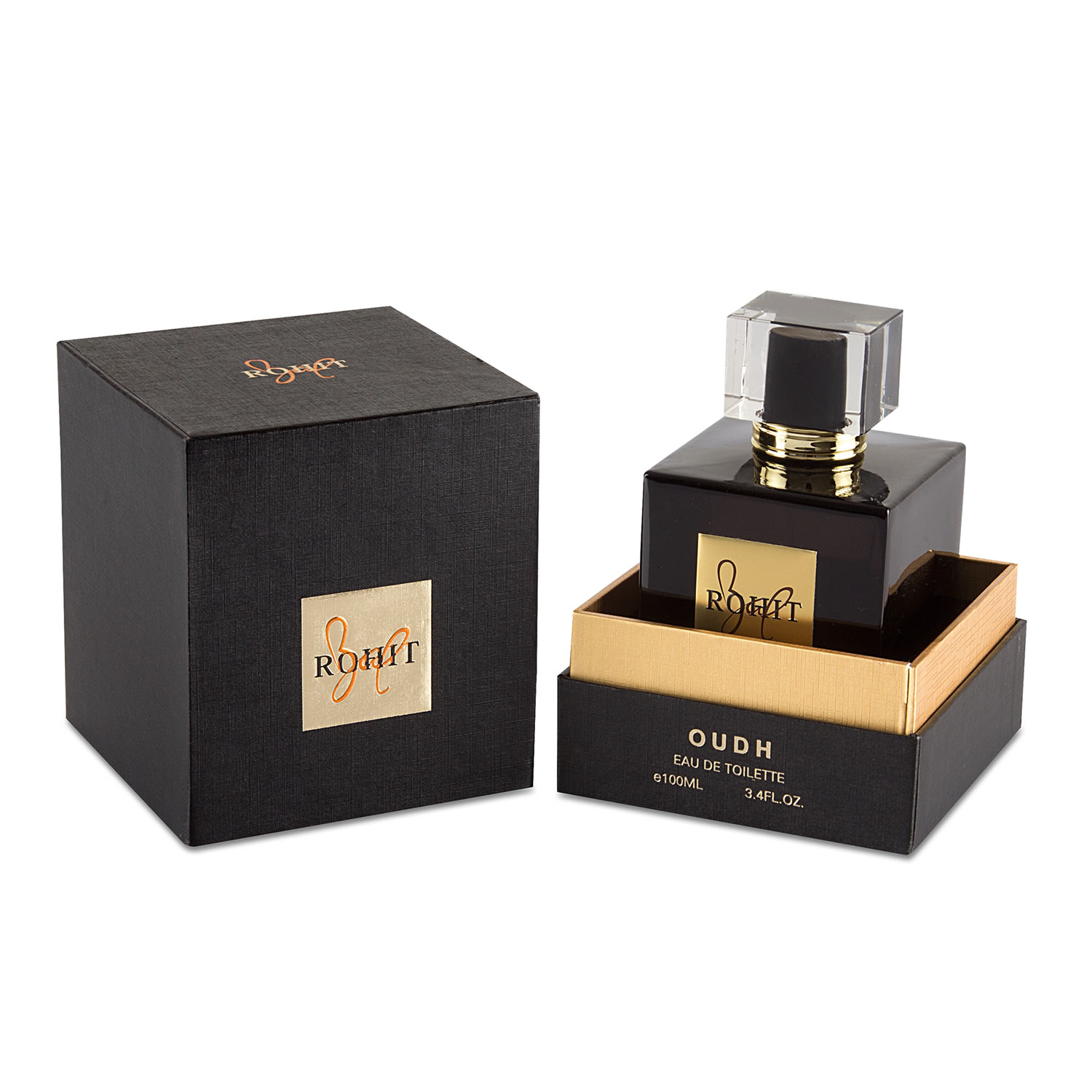 High Quality Custom Printing Gold Foil Logo Black Card Paper Box Design Cosmetic Packaging Luxury Perfume Box