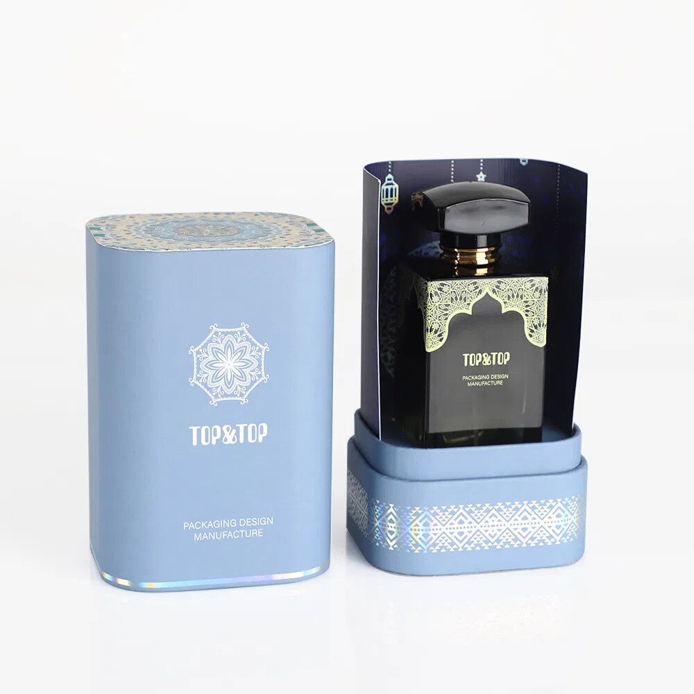 Recyclable Green Logo Design Handmade Rigid Cosmetics Perfume Magnetic Gift Packaging Boxes with EVA Sponge Insert