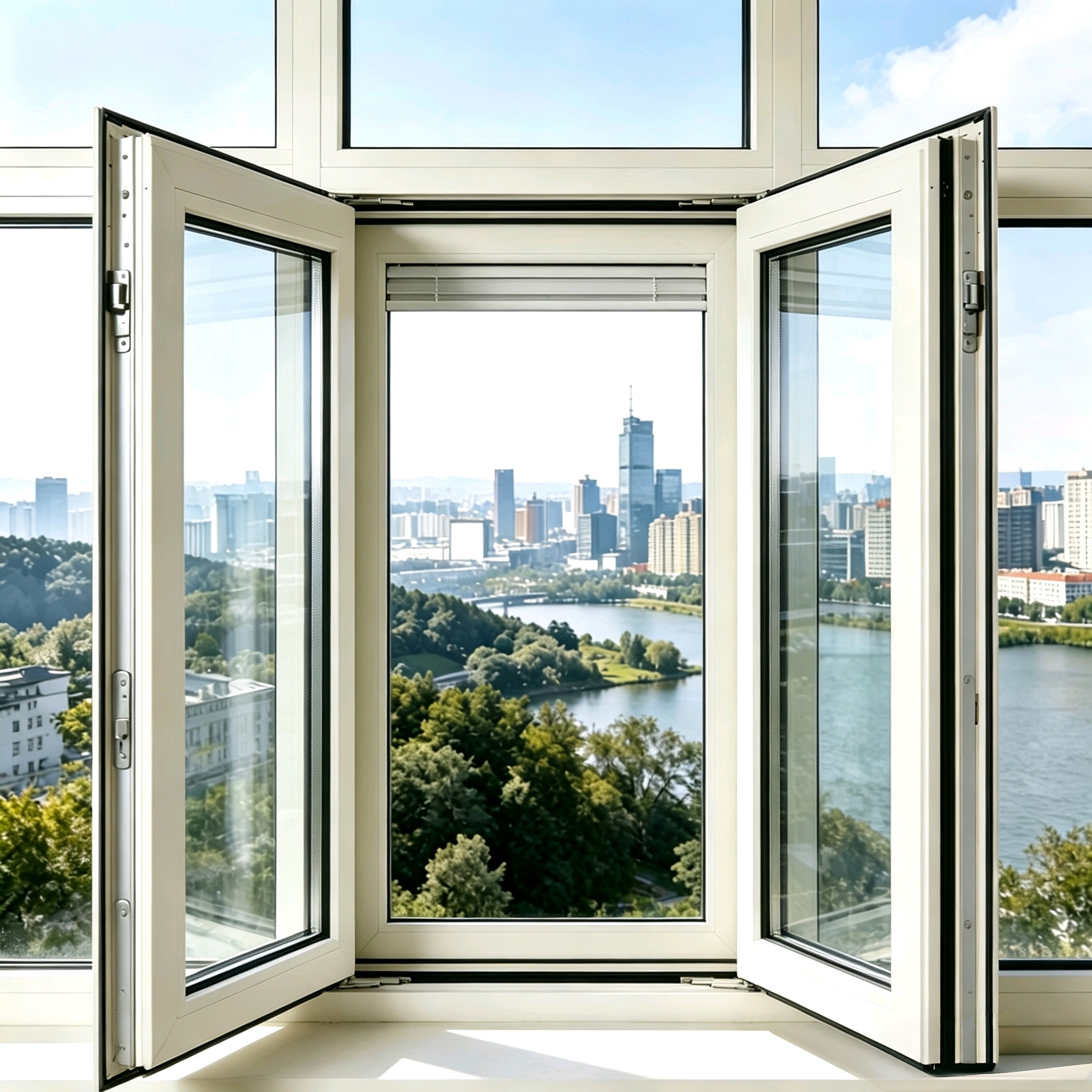 America Traditional Style Double Hung Solid Wood with Aluminum Cladding Windows for Villa