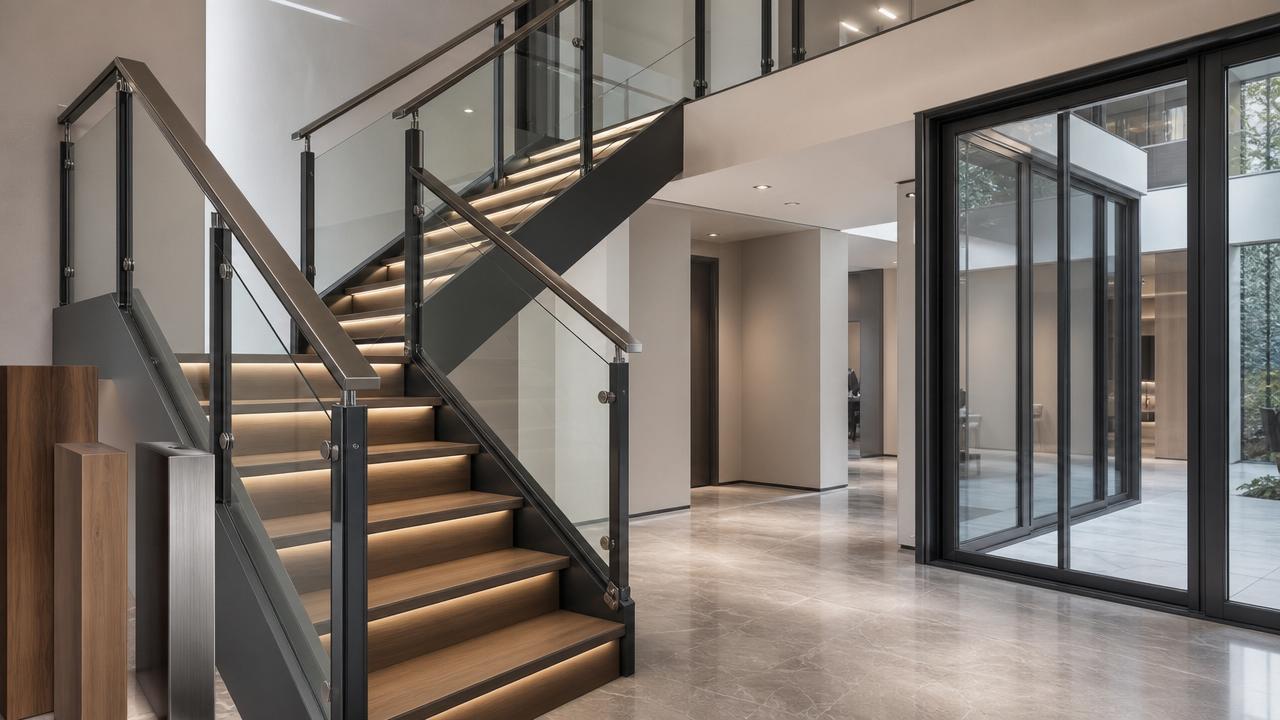 What materials work best for stair handrails indoors?