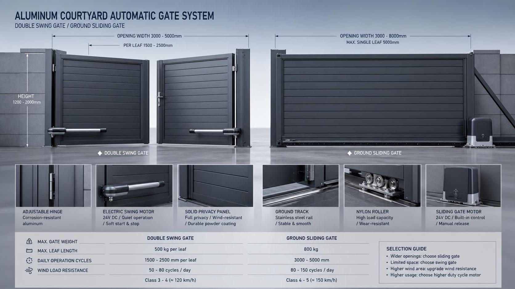 How to Size an Aluminum Gate Operator for Gate Weight and Duty Cycle