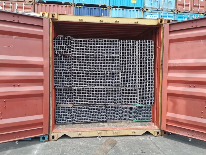 100 tons of galvanized square tubing shipped to South Korea