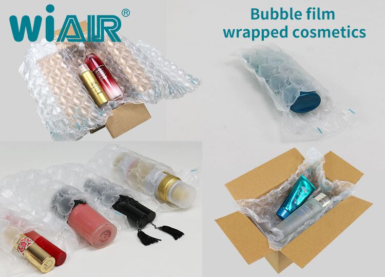 A cost effective way to protect your cosmetics by air cushion film