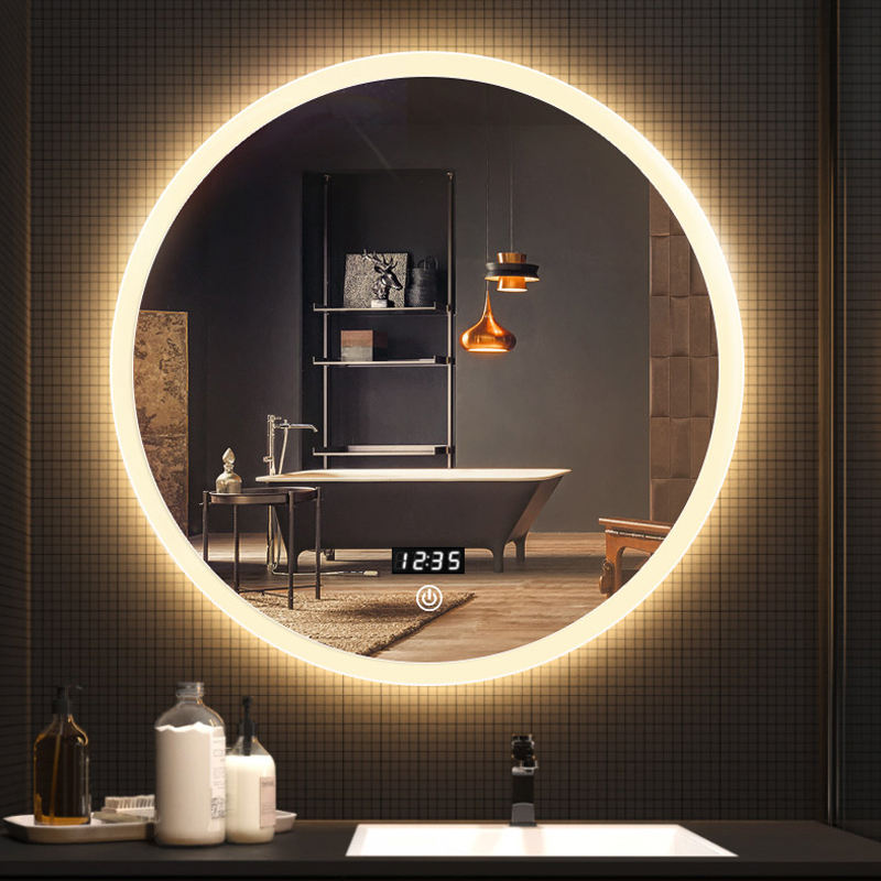 Up Market Luxury Lighting Hotel Circular Modern Large Wall Mirror for Bedroom Vanity with LED Bath Mirror
