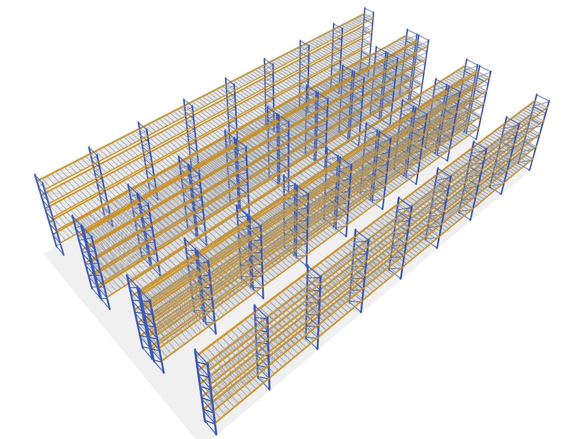 3D design of steel mesh rack