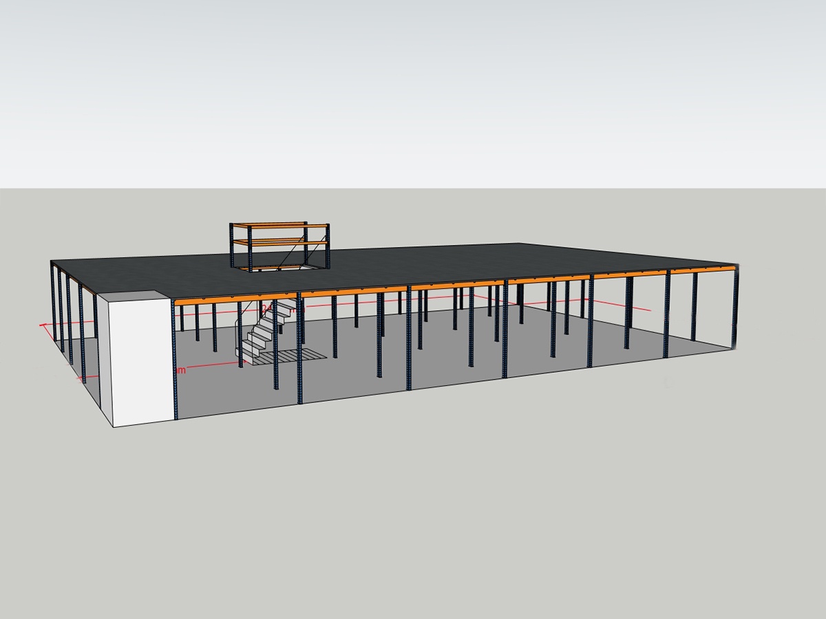 3D design drawing of steel platform