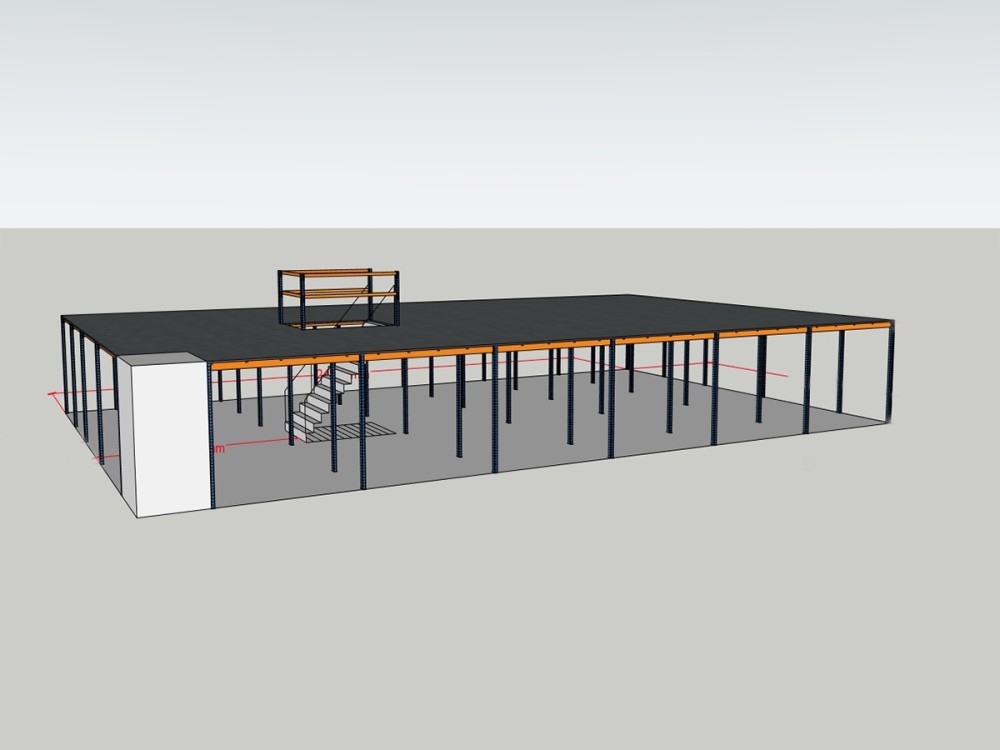 3D design drawing of steel platform