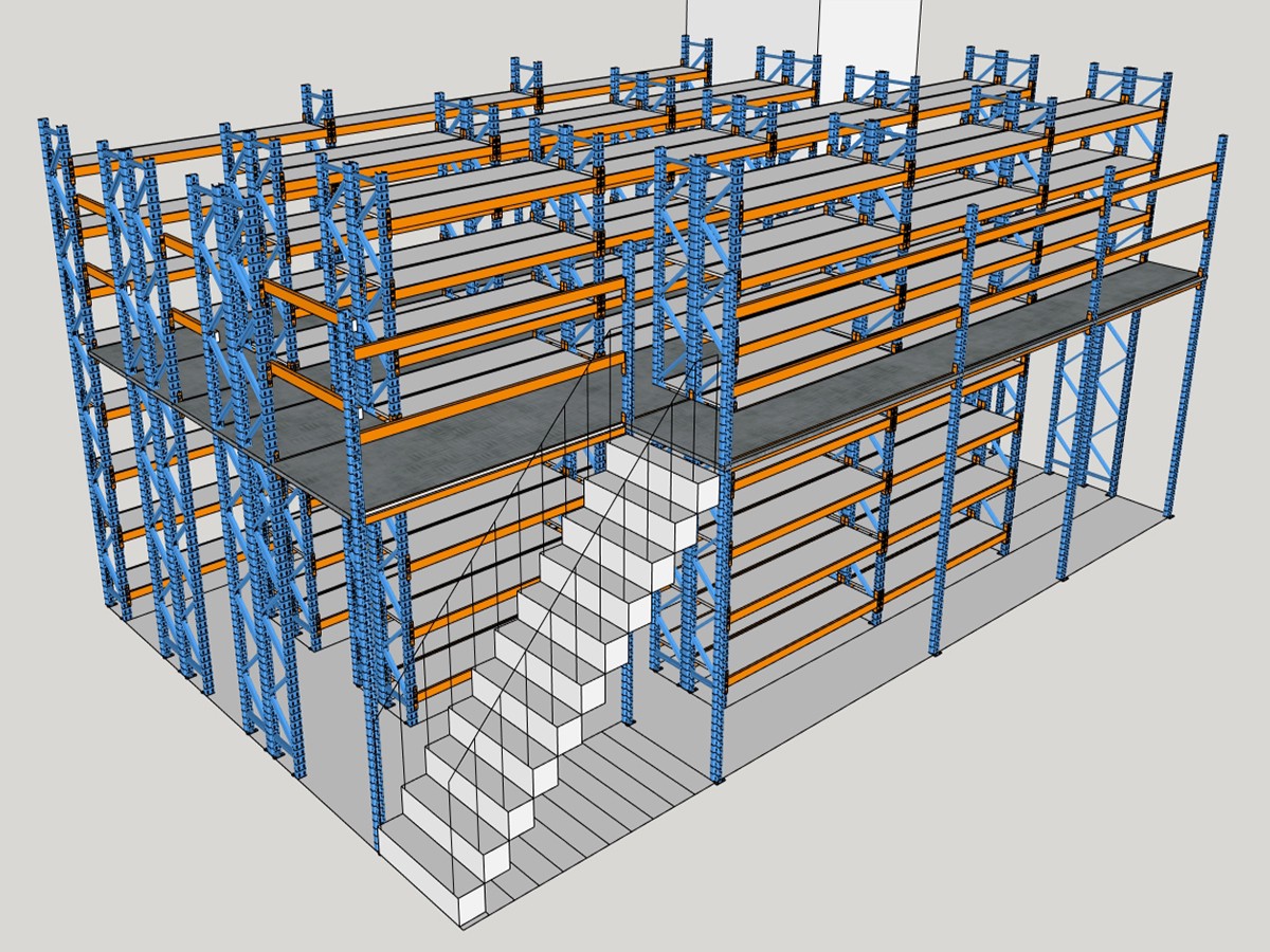 Mezzanine Floor Racking 3D Design