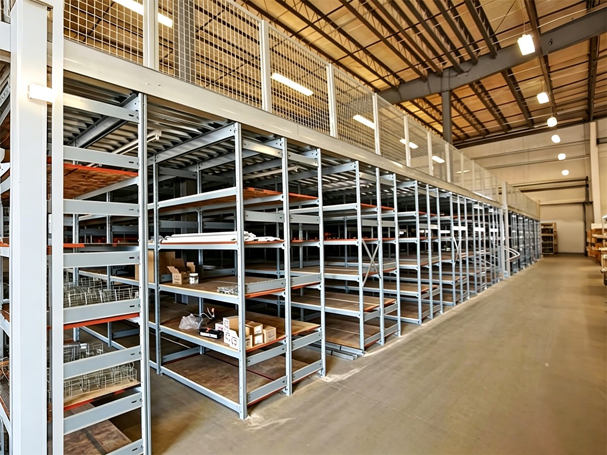 Mezzanine platform storage racks