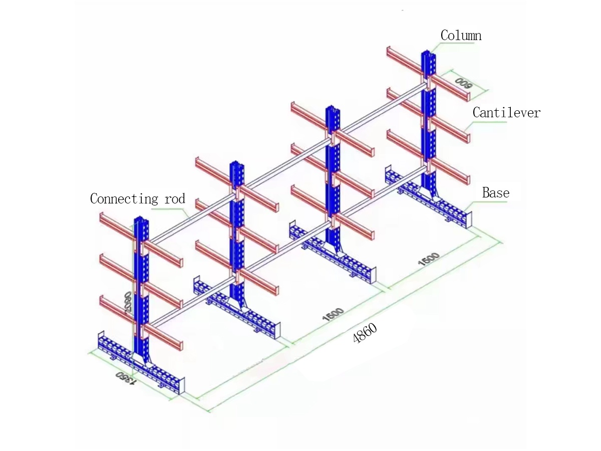 3D structural diagram of cantilever rack