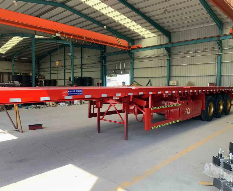 3 Axles Heavy Duty 40FT Cargo/Container Truck Faltbed Semitrailer