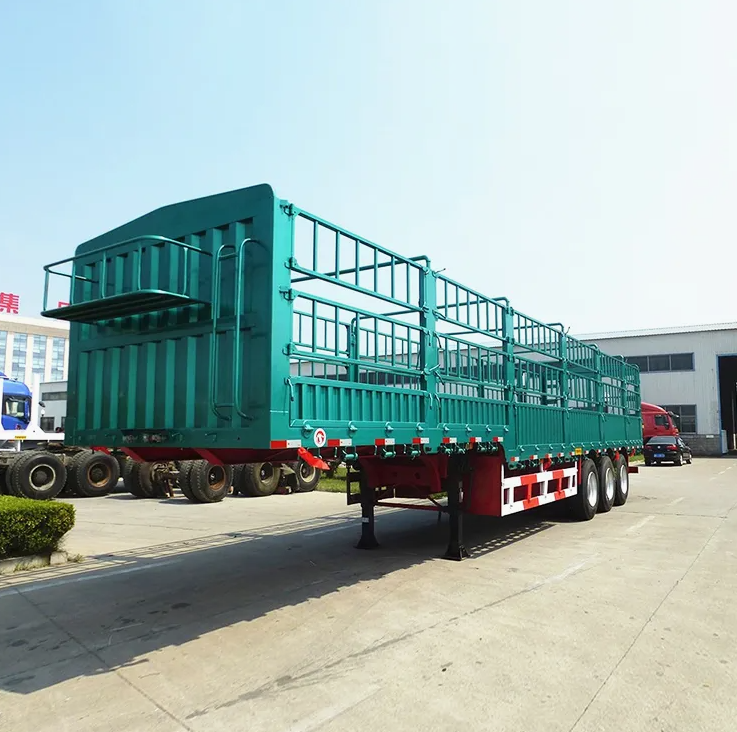 Sinotruk Hot Sale 2 3 4 Axle Multi Purpose Flatbed Semi-Trailers Drop Sidewall, Fence Stake & Curtain Options for Bulk Cargo