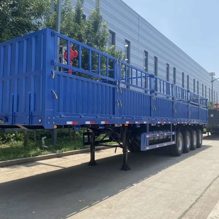 4 Axles 80 Ton Fence Cargo Transport Semi Trailer with Twist Lock