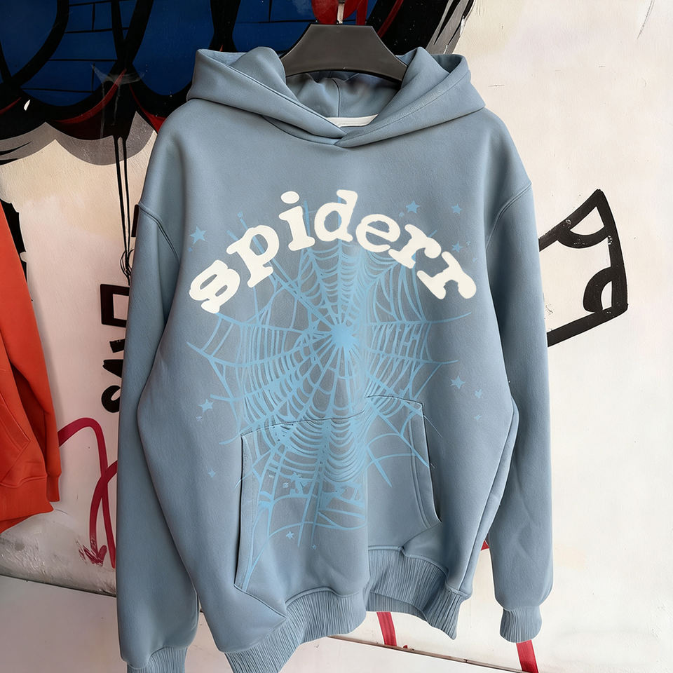 Wholesale 420 600 GSM 100% cotton Fzip Sp5derr hoodie 1 to 1 graphic hoodie 1.1 Custom unisex loose Fit lined streetwear