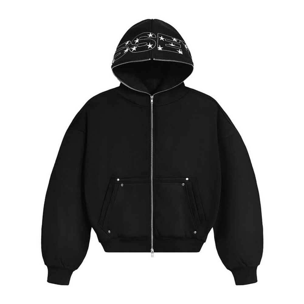 Custom-made full-face zipper oversized sweatshirt for autumn and winter, made of cotton-polyester fabric hoodie, high-quality clothing by designer