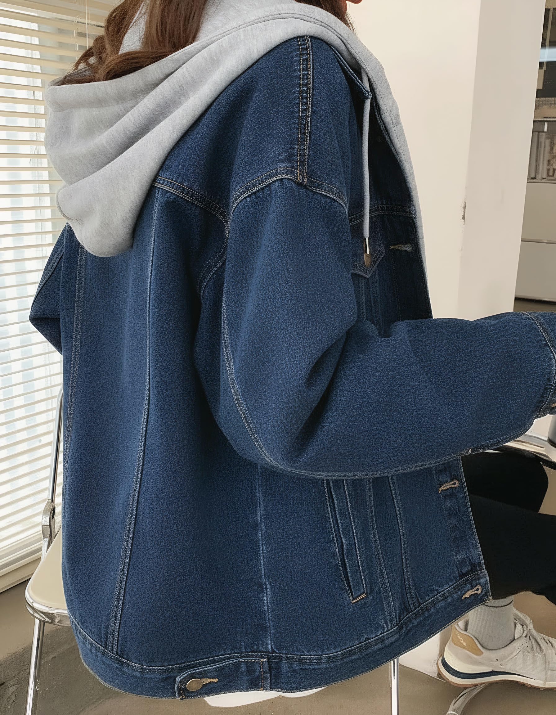 Acid-washed knitted denim tear sweater 1.1 unisex 600 500 Gsm high-end washed denim tear hoodie 1-on-1 oversized high quality