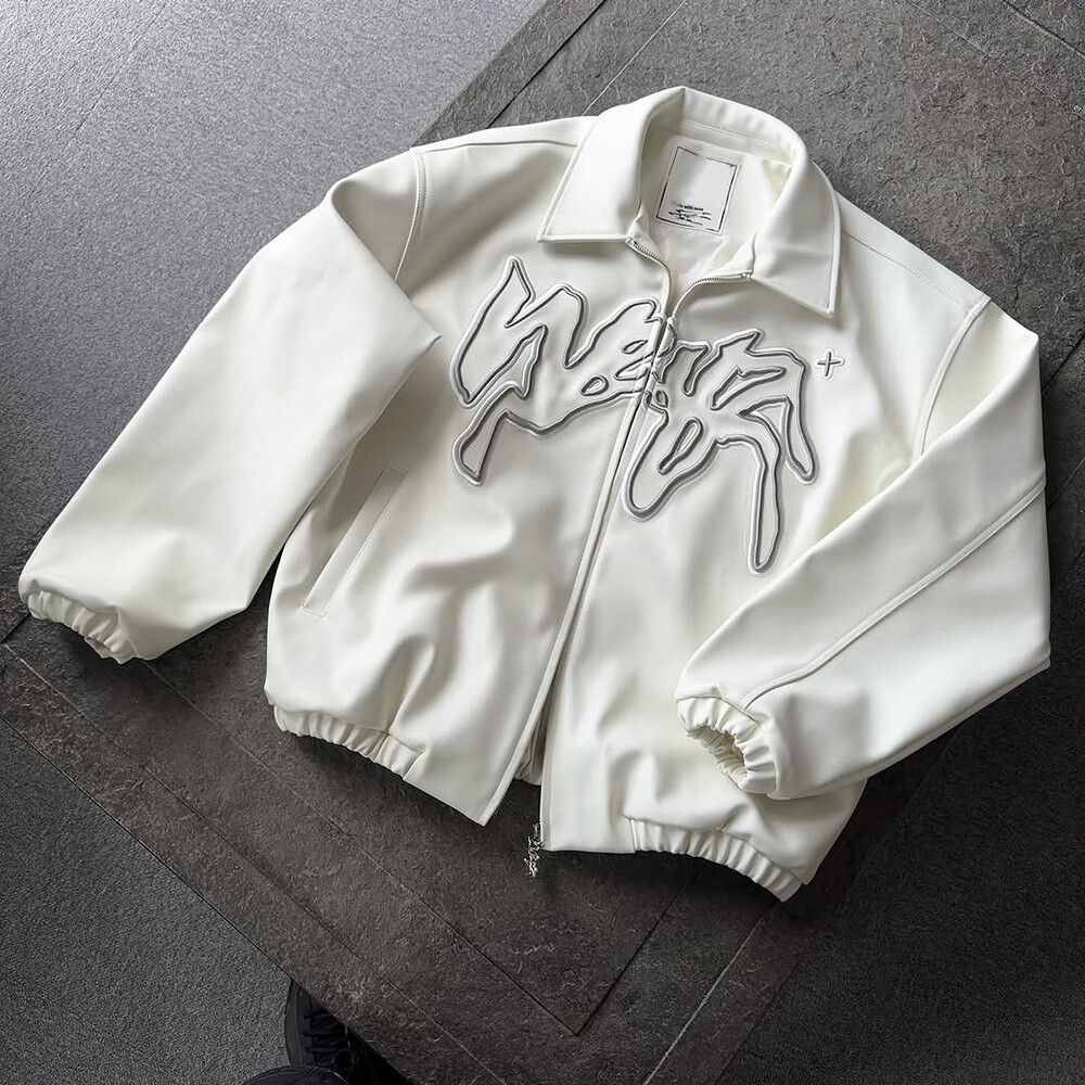 Custom streetwear manufacturer fur zipper long leather waterproof reversible winter jackets and coats, with patterns suitable for both men and women