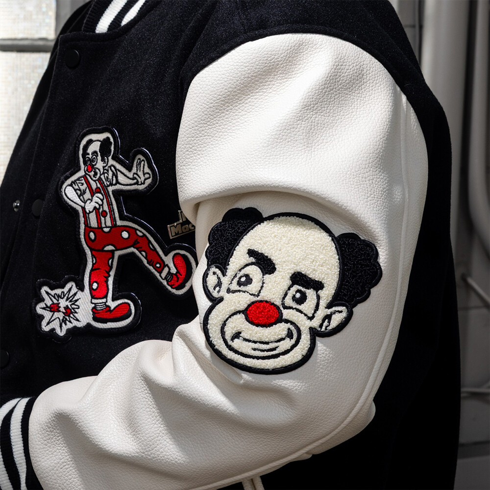 Oem custom factory 3D embroidered fur jacket Homme waterproof custom elevated baseball leather jacket men winter