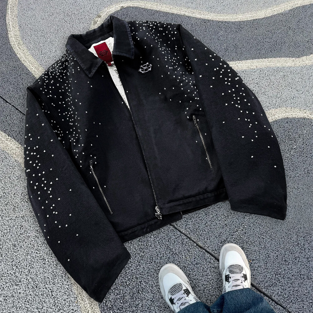 Trendy tweed pilot zipper suede denim jacket, custom streetwear, rhindiamond jeans, sports jacket, men's fashion brand