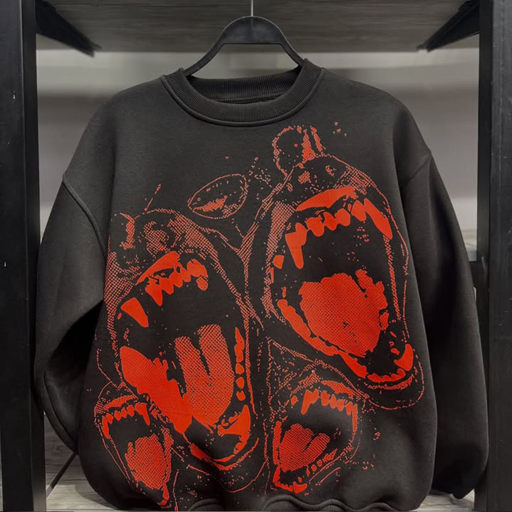 Wholesale white 100% cotton T-shirt printing manufacturer custom long-sleeved Hell Star Y2K brand high-quality T-shirts for both men and women