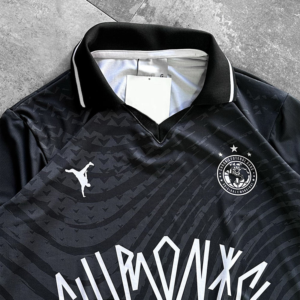 100% polyester luxury elevated T-shirt custom fabric, black football sports polo oversized T-shirt wholesale for men