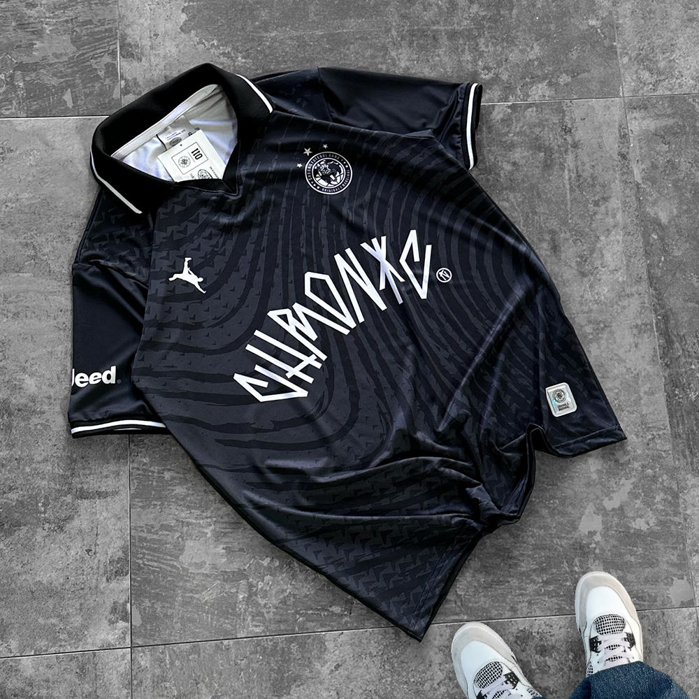 100% polyester luxury elevated T-shirt custom fabric, black football sports polo oversized T-shirt wholesale for men