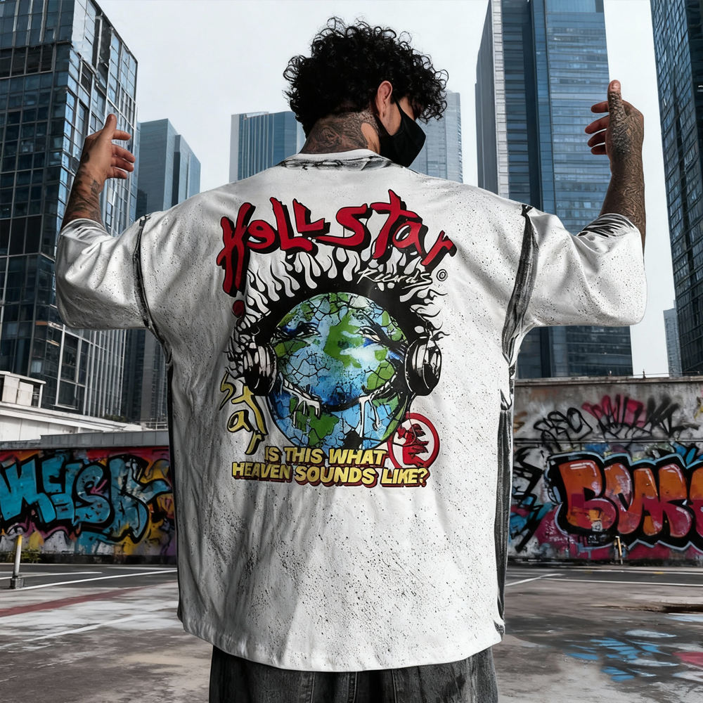 400 Gsm casual T-shirt, polyester-cotton T-shirt, personalized customization, high-quality street wear logo graphic manufacturer