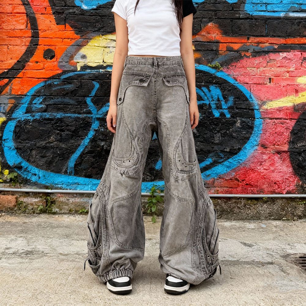 Cotton and polyester street wear wholesale mid-waist custom enzyme-washed boyfriend jeans for winter men